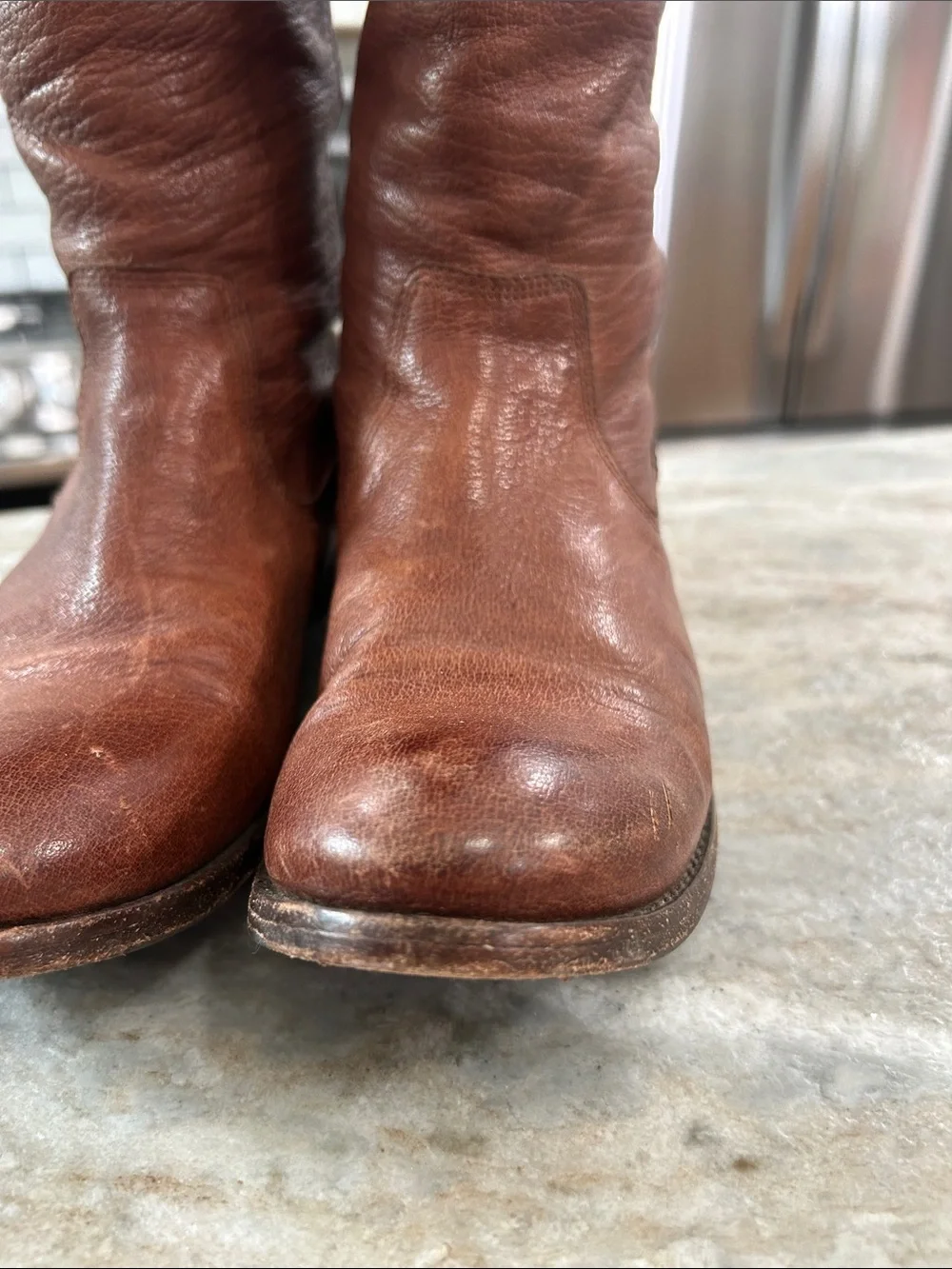 Frye Molly Gore Tall Riding Boot Brown Leather 9B
